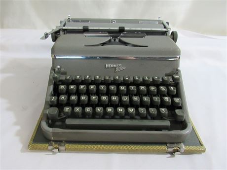 Vintage 1950's Hermes 2000 Typewriter - Switzerland