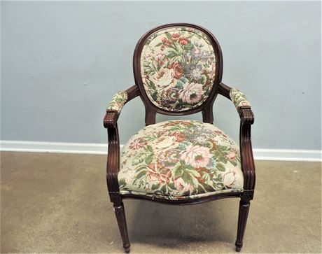 Vintage Victorian Style Upholstered Armchair
