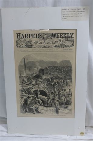 NY Harper's Weekly/ Historical Newsprint Coal Mine Tragedy