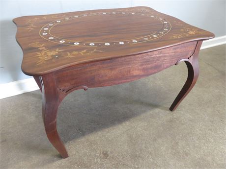 Marquetry Inlaid Accent Table