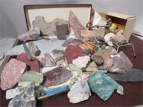 Rare Agate and Gemstone Collection with Tools , Sliced, Brazil and Much More !!!
