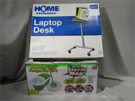 Home Laptop Desk, and Storm Mop
