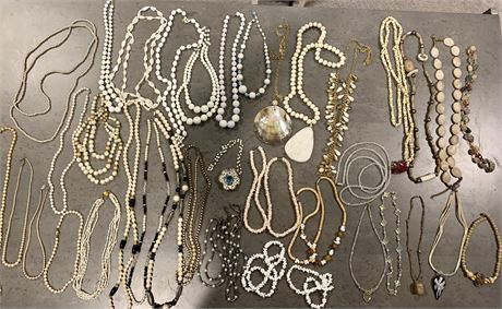 Lot of  Costume Pearl/White Necklaces