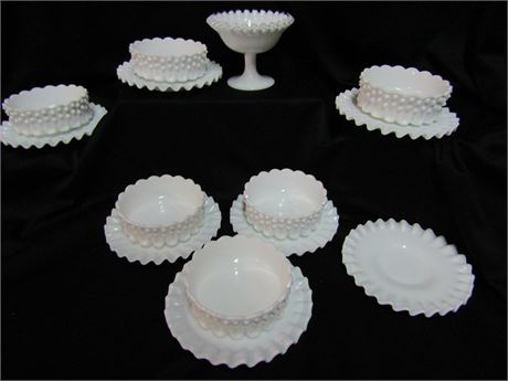 Hobnail Milk Glass Collection, Saucers, Plates and Dishes