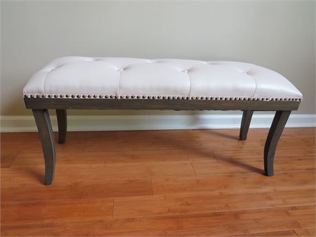 Faux Leather Seat Bench