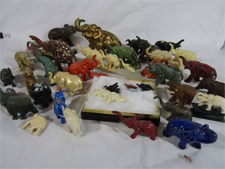 Elephant Collection, Carved Soap, Cast Iron, Ceramic and More Elephants