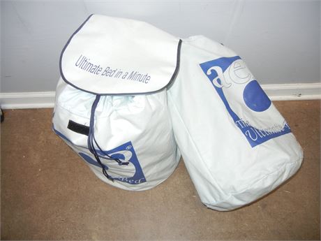 Aero Air Bed, "Ultimate Bed in a Minute", Set of Two in Duffel Bags.