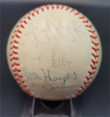 Cleveland Indians Early 1980's Team Autograph Ball Len Barker, Rick Manning