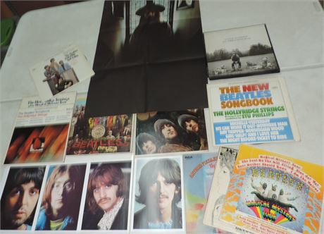 Vintage BEATLES Albums / 8" X 11" Prints / George Harrison Poster / 12 Albums