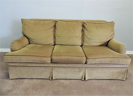 Ethan Allen Skirted Three Cushion Sofa