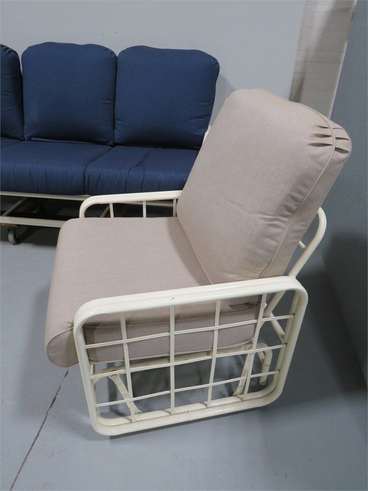 Transitional Design Online Auctions MidCentury Patio Glider Seating