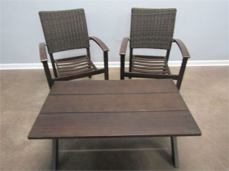 Modern Metal Patio Chairs and Table