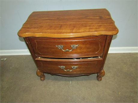 Vintage "Melrose Cherry" Night Stand with Two Drawers