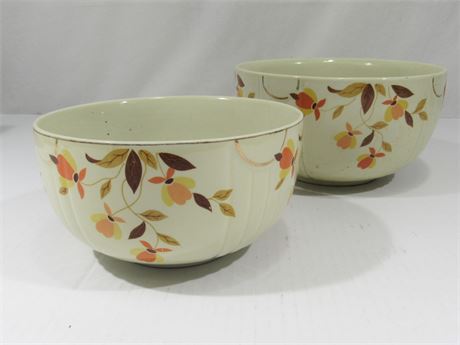 2 Hall's Superior Autumn Leaf Pattern Nesting Mixing Bowls