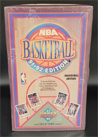 INAUGURAL EDITION OF 1991-92 UPPER DECK BASKETBALL FACTORY SEALED WAX BOX