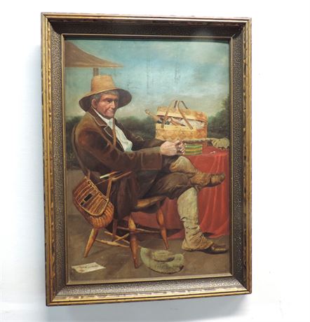 New England Fisherman Oil Painting