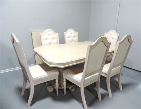 Double Pedestal Dining Table / Six Chairs