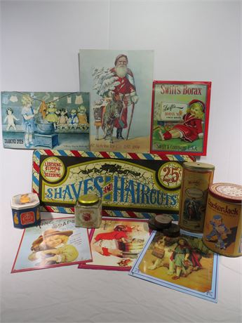Vintage Reproduction Advertising Signs & Tins