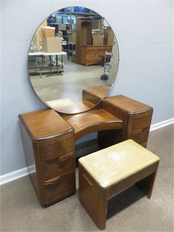 KLING Art Deco Style Vanity & Mirror (Chipped)