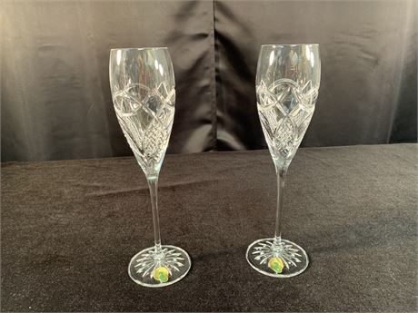 "WATERFORD CHAMPAGNE" Pair Flutes