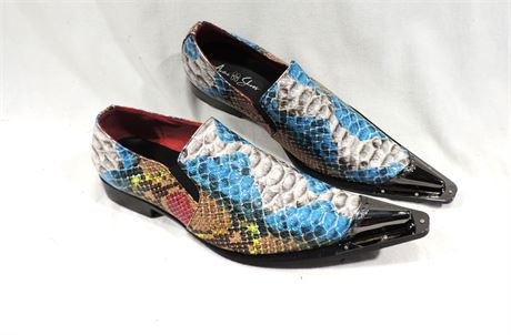 AOMI Men's Snakeskin Style Dress Shoes