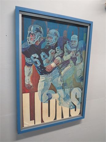 1972 NFL Stancraft Bartell Series Detroit Lions Poster Board Print