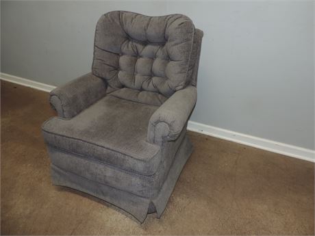Upholstered Skirted Swivel Chair