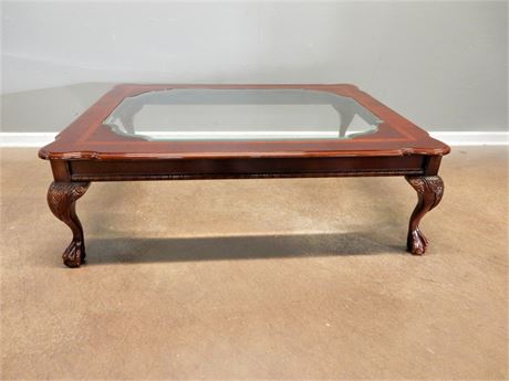 Wood / Coffee Table / Glass Top