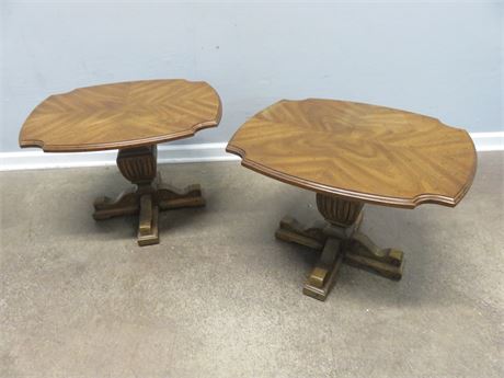 Matching Pedestal Side Tables