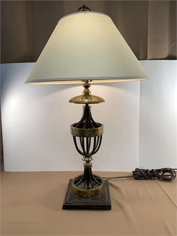 Brushed Brass Open Trophy Base Table Lamp