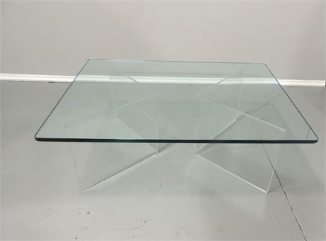 Rectangular Shape Glass Top Coffee Table