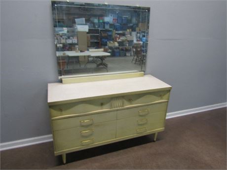 Mid-Century Modern Bassett Furniture Dresser with Mirror