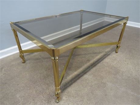 Brass Glass Top Coffee Table