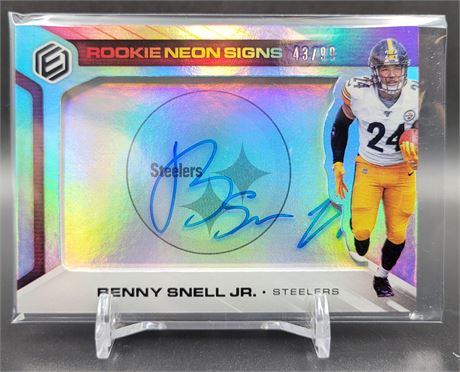 Benny Snell Pittsburgh Steelers Rookie Neon Signs ON CARD Autograph