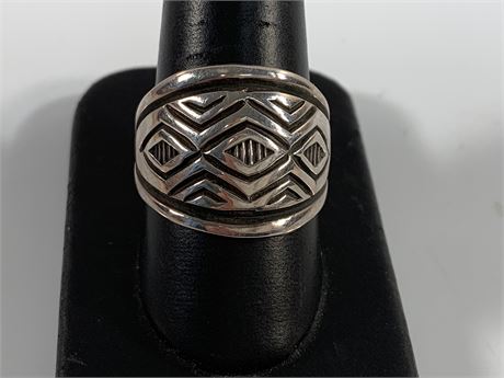 Sterling Silver Navajo Signed Laner Ring
