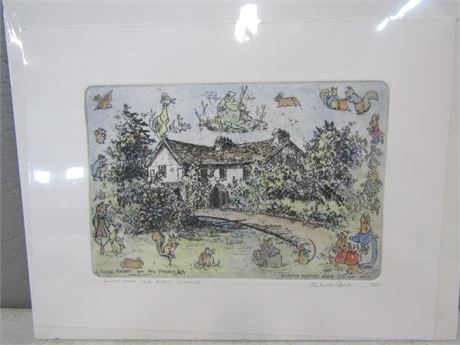 Michael Bond Original Fine Art Etching "Hill Top Farm District" Signed, Numbered