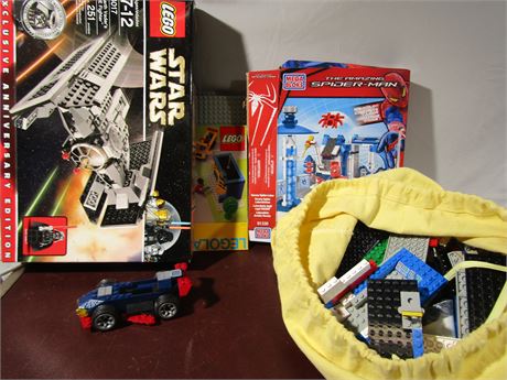 Lego and Mega Blocks, Box and Bag