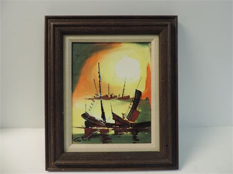 Sailing Ships Oil Painting