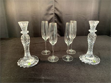 Lot of Champagne Flutes Candlesticks