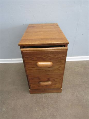 Heavy Wooden File Cabinet, 2 Drawer