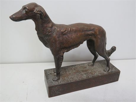 Art Deco Borzoi Russian Wolfhound Bronze Sculpture