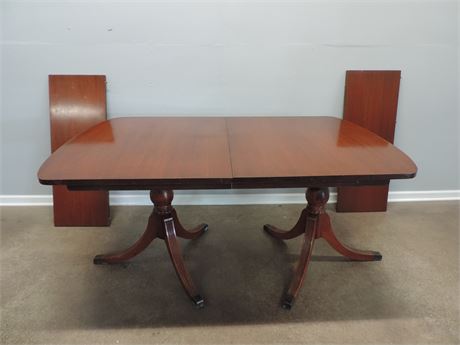 Double Pedestal Cherry Dining Table