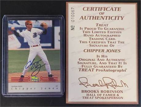Chipper Jones Classic Best On Card Autograph W/ COA Atlanta Braves