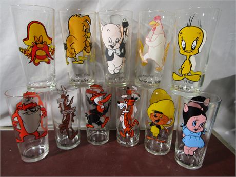 Looney Tunes, 1970's Warner Bros. Pepsi Glasses Collector Series, Barware