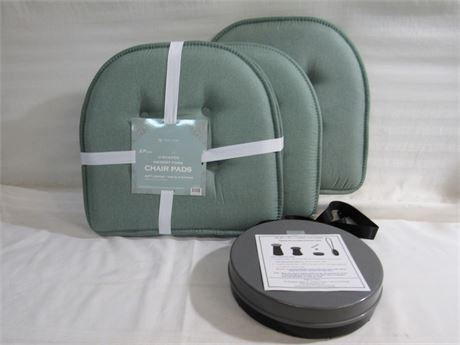 4 New Sweet Home Memory Foam Seat Cushions & Mini Max Portable Stool