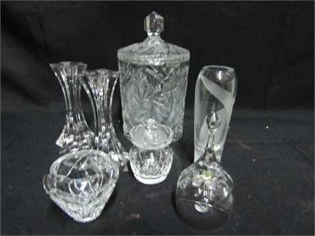 7 Piece Glass Lot, Lenox and Waterford Collection