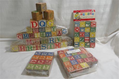 Vintage / Antique Alphabet Wood Blocks from the early 20th Century