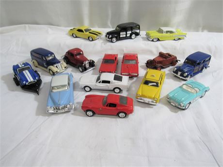 16 Diecast Cars - Ertl and Yatming