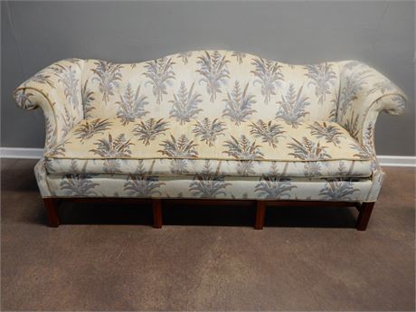 Laine of Hickory Wood and Floral Fabric Sofa