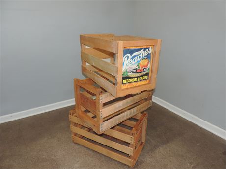 Wood Crates Lot / Peaches Records / Foot High Melons
